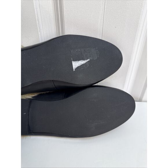 Steve Madden Women's Jill Black Leather Slides Fur Loafer Size 6.5 Shoe NWB - Picture 7 of 10